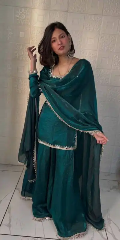 ZB 5063 Teal Fandy Silk Salwar Suit with Embroidery Work. Wedding, Party, Festive, Events Now at just ₹1949. Delivery 4-6 Working Days. Shop now. | Jump Suits, Salwar suit, Designer Suits, Casual Suits, Creative suits, Palazzo Suits, Party Wear Suits, Patiala Suits, Straight Suits