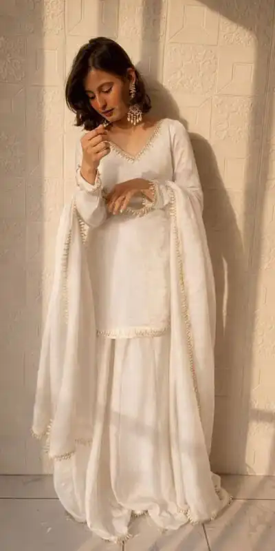 ZB 5063 White Fandy Silk Salwar Suit with Embroidery Work. Wedding, Party, Festive, Events Now at just ₹1949. Delivery 4-6 Working Days. Shop now. | Jump Suits, Salwar suit, Designer Suits, Casual Suits, Creative suits, Palazzo Suits, Party Wear Suits, Patiala Suits, Straight Suits