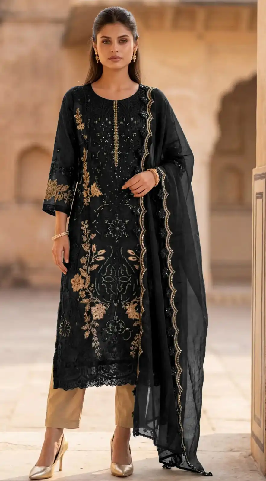 FC 1220 Black Crunchy Salwar Suit with Embroidery Work. Wedding, Party, Festive, Events Grab it for ₹2149. Delivery 4-6 Working Days. Shop now. | Jump Suits, Salwar suit, Designer Suits, Casual Suits, Creative suits, Palazzo Suits, Party Wear Suits, Patiala Suits, Straight Suits