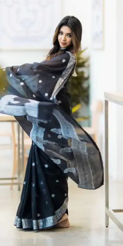 KPR 120 Black Soft Lilan Slab Saree Perfect for Wedding, Party, Lohri, Durga Puja, Pongal – . Get it for ₹1349. Delivery 4-6 Working Days. Shop now. | Sarees, Bollywood Sarees, Creative Sarees, Designer Sarees, Embroidered Sarees, Ethnic Saree, Modern Digital sarees, Party Wear Sarees