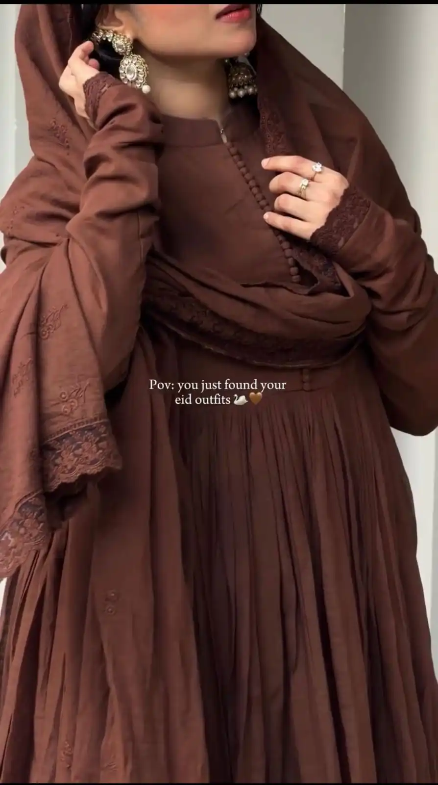 Fancy Brown Roman Silk  Embroidery Cut Work Gown - Image 5