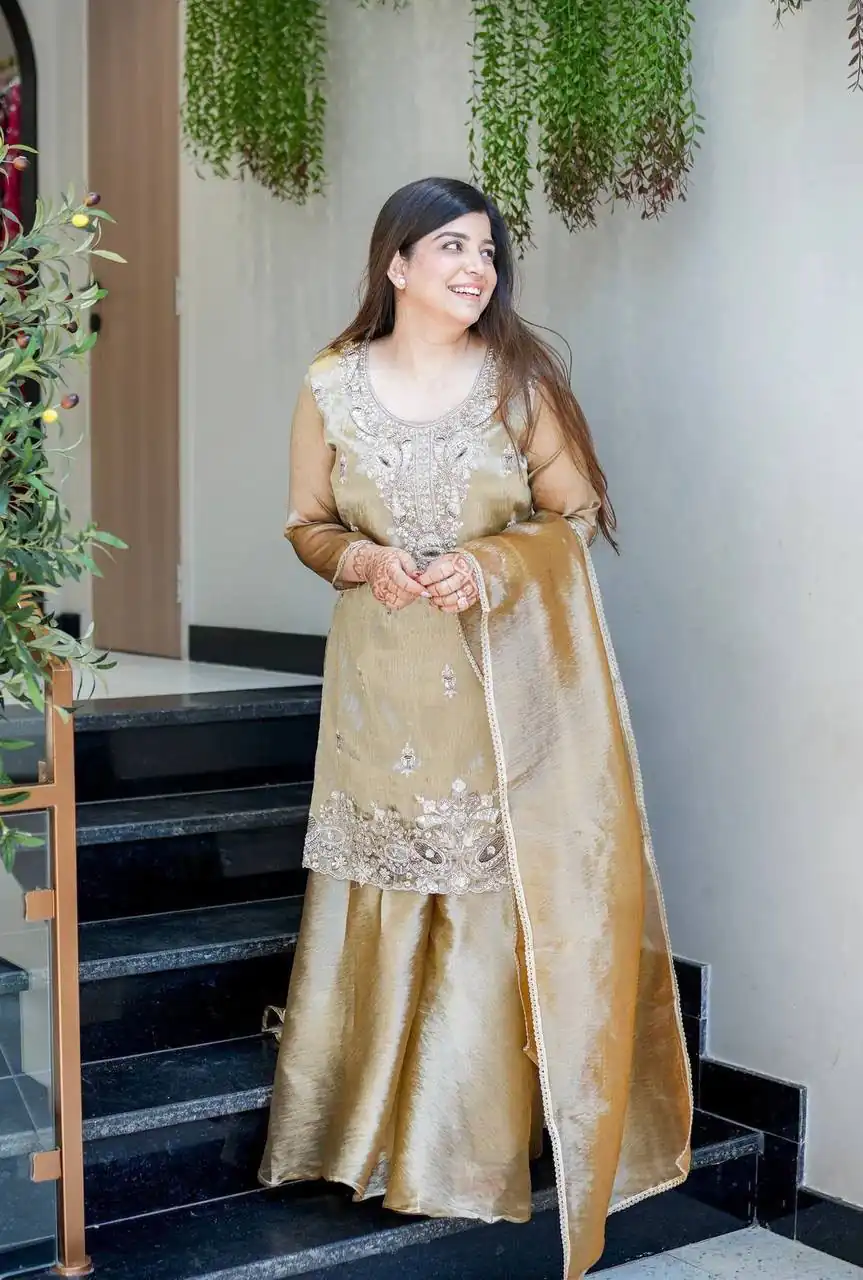DC 114 Chiku Fandy Satin Salwar Suit with Embroidery Work & Lace Work. Exclusive Offer ₹1899. Delivery 4-6 Working Days. Shop now. | Jump Suits, Salwar suit, Designer Suits, Casual Suits, Creative suits, Palazzo Suits, Party Wear Suits, Patiala Suits, Straight Suits