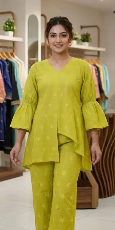 LG 2111 Lime Yellow Cotton Salwar Suit with Embroidery Work. Introductory Price ₹1999. Delivery 4-6 Working Days. Shop now. | Jump Suits, Salwar suit, Designer Suits, Casual Suits, Creative suits, Palazzo Suits, Party Wear Suits, Patiala Suits, Straight Suits