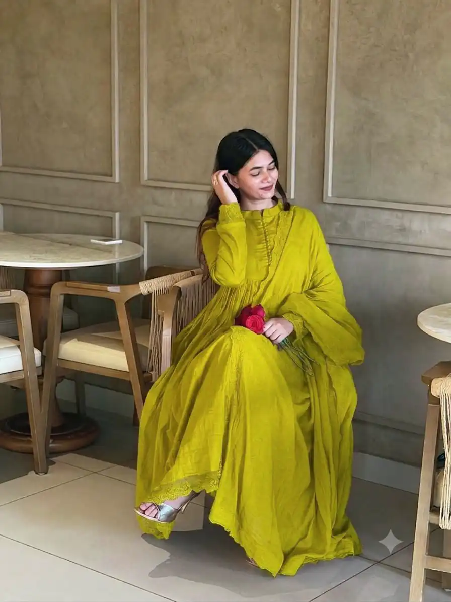 VLM 337 Lime Yellow Roman Silk Gown Perfect for Wedding, Party, Ethnic Day, Haldi, Diwali – . Festive Deal ₹2099. Delivery 4-6 Working Days. Shop now. | Gowns, Bollywood Gowns, Creative Gowns, Designer Gowns, Embroidered Gowns, Party Wear Gowns