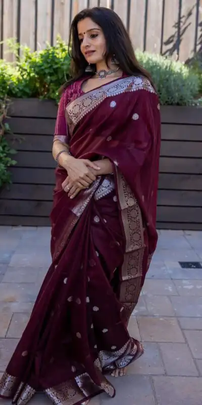 KPR 120 Maroon Soft Lilan Slab Saree Perfect for Wedding, Party, Lohri, Durga Puja, Pongal – . Get it for ₹1349. Delivery 4-6 Working Days. Shop now. | Sarees, Bollywood Sarees, Creative Sarees, Designer Sarees, Embroidered Sarees, Ethnic Saree, Modern Digital sarees, Party Wear Sarees