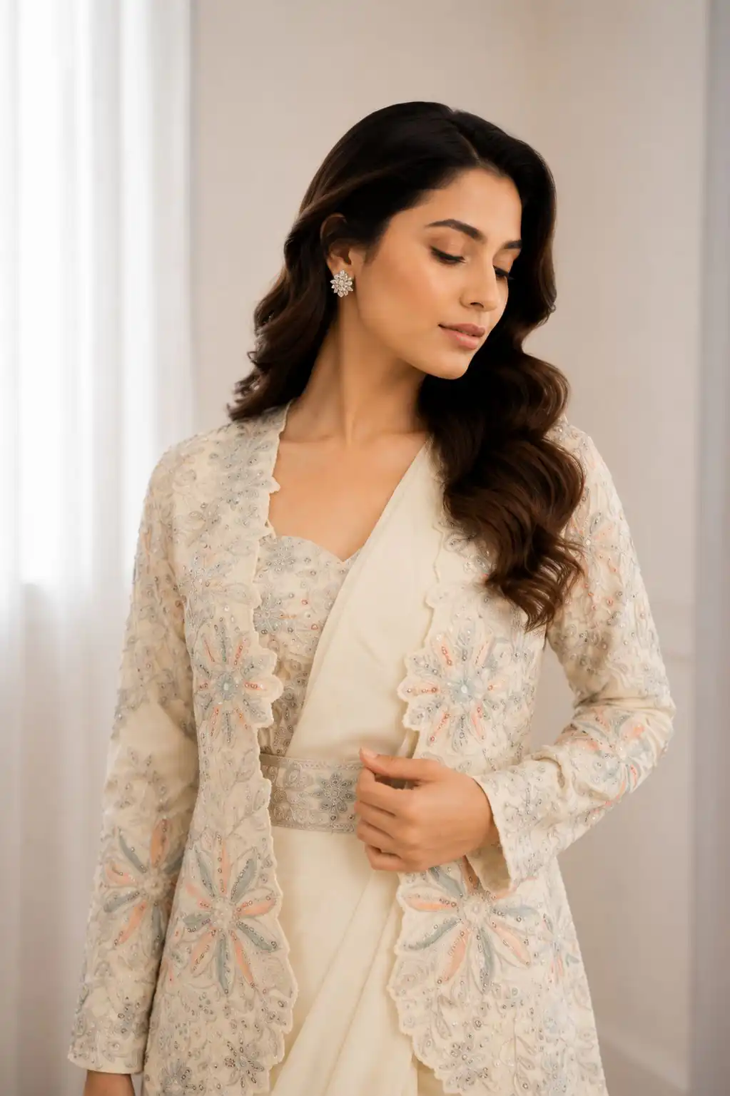 BB 62 Off White Crap Silk Saree with Embroidery Work. Wedding, Party, Festive, Events Festive Deal ₹2499. Delivery 4-6 Working Days. Shop now. | Sarees, Bollywood Sarees, Creative Sarees, Designer Sarees, Embroidered Sarees, Ethnic Saree, Modern Digital sarees, Party Wear Sarees