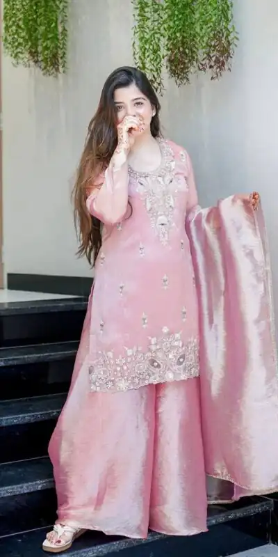 DC 114 Pink Fandy Satin Salwar Suit with Embroidery Work & Lace Work. Exclusive Offer ₹1899. Delivery 4-6 Working Days. Shop now. | Jump Suits, Salwar suit, Designer Suits, Casual Suits, Creative suits, Palazzo Suits, Party Wear Suits, Patiala Suits, Straight Suits
