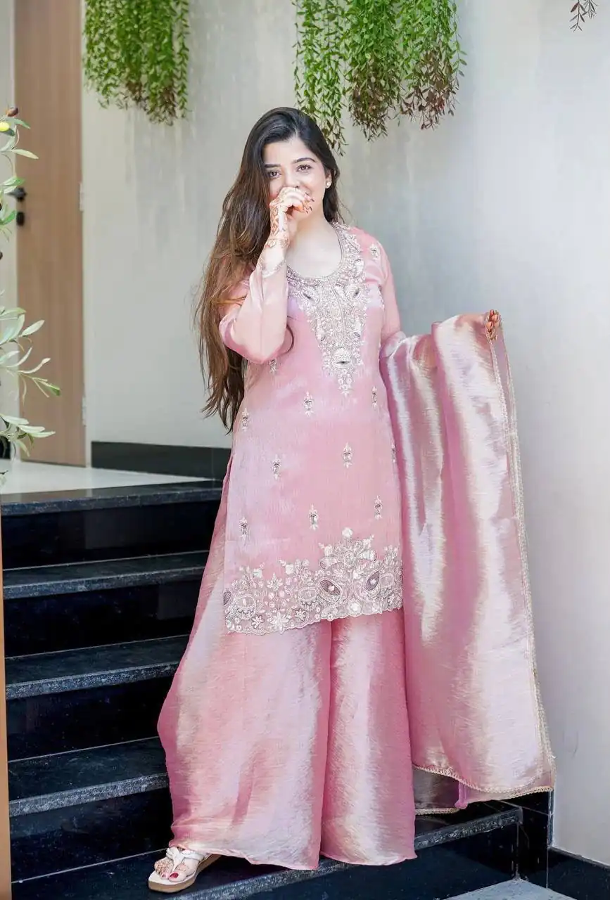DC 114 Pink Fandy Satin Salwar Suit with Embroidery Work & Lace Work. Exclusive Offer ₹1899. Delivery 4-6 Working Days. Shop now. | Jump Suits, Salwar suit, Designer Suits, Casual Suits, Creative suits, Palazzo Suits, Party Wear Suits, Patiala Suits, Straight Suits