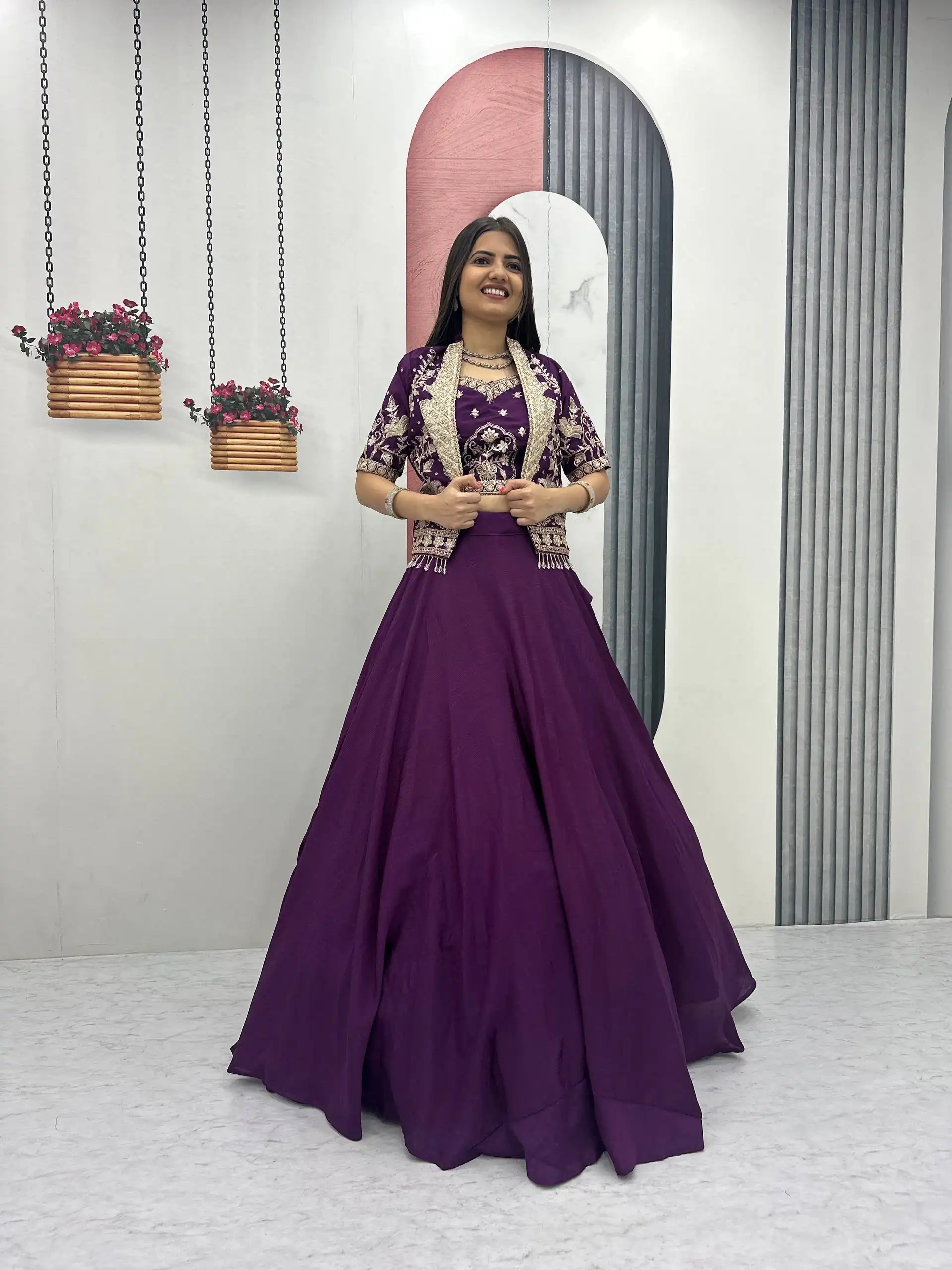 PC 566 Purple Color Chinon silk Lehenga Choli with Cut Work. Special Online Price ₹2649. Delivery 4-6 Working Days. Shop now. | Lehenga, Bollywood Lehenga, Creative Lehenga, Designer Lehenga, Embroidered Lehenga, Party Wear Lehenga