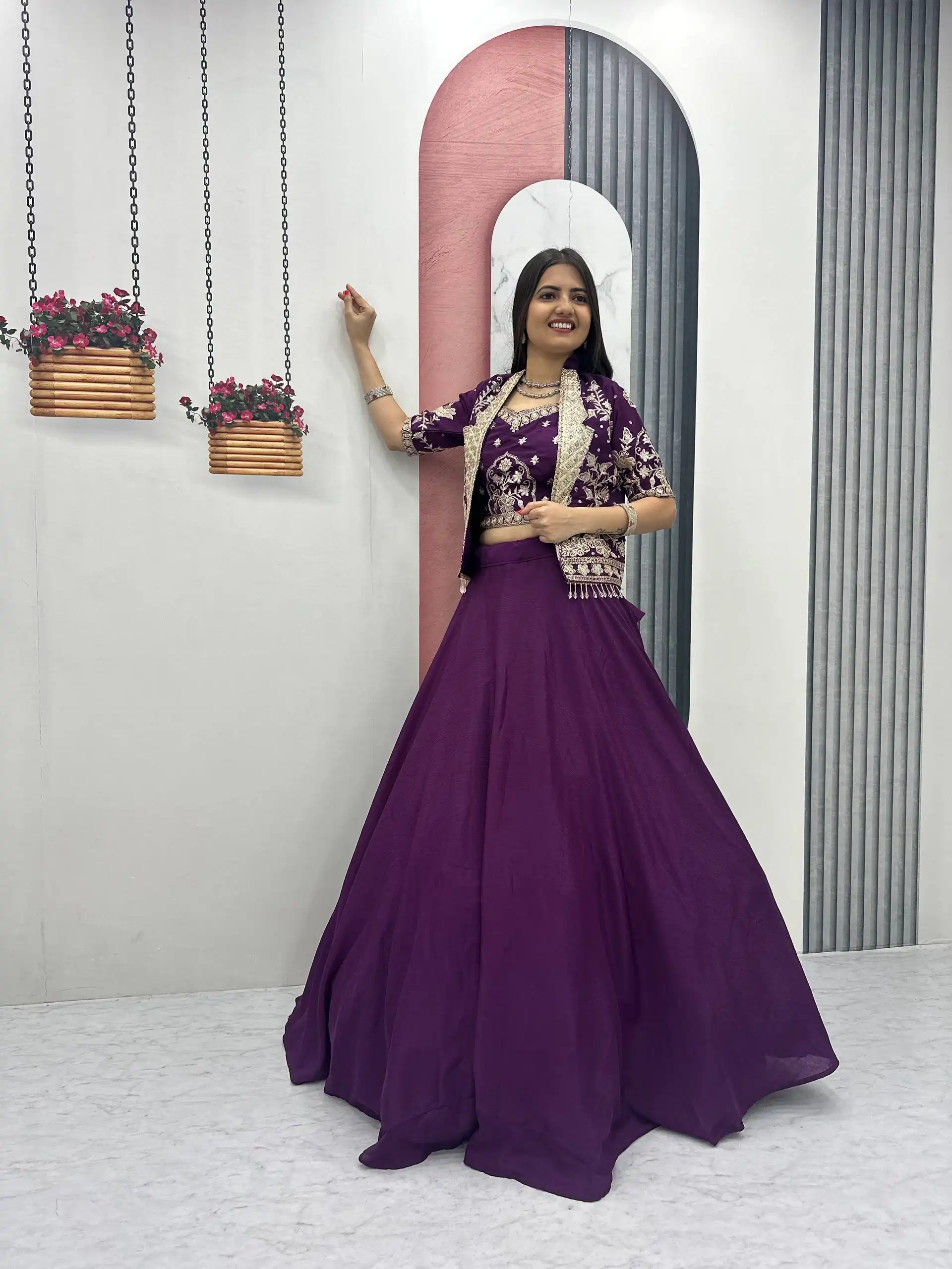 PC 566 Purple Color Chinon silk Lehenga Choli with Cut Work. Special Online Price ₹2649. Delivery 4-6 Working Days. Shop now. | Lehenga, Bollywood Lehenga, Creative Lehenga, Designer Lehenga, Embroidered Lehenga, Party Wear Lehenga