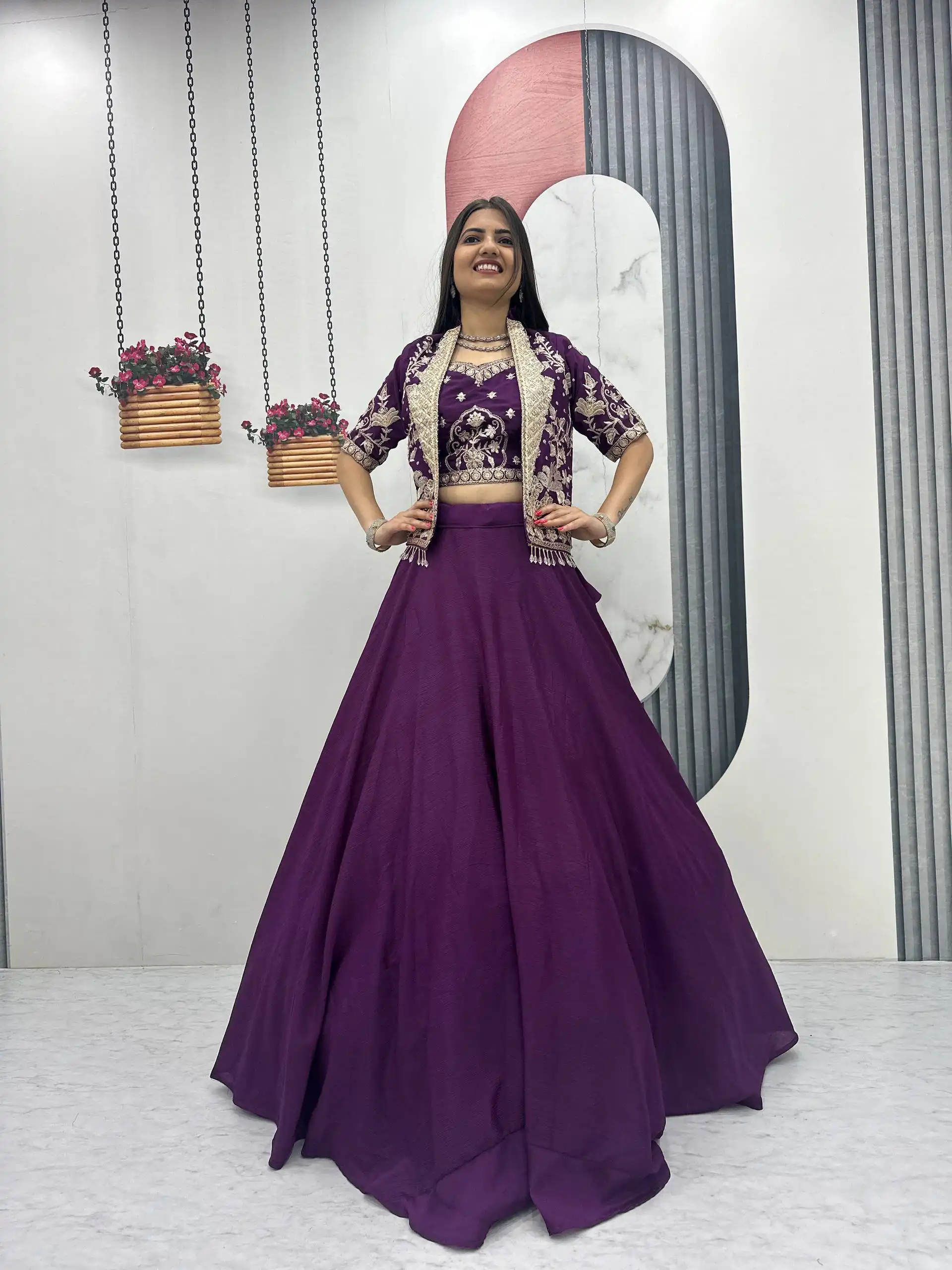 PC 566 Purple Color Chinon silk Lehenga Choli with Cut Work. Special Online Price ₹2649. Delivery 4-6 Working Days. Shop now. | Lehenga, Bollywood Lehenga, Creative Lehenga, Designer Lehenga, Embroidered Lehenga, Party Wear Lehenga