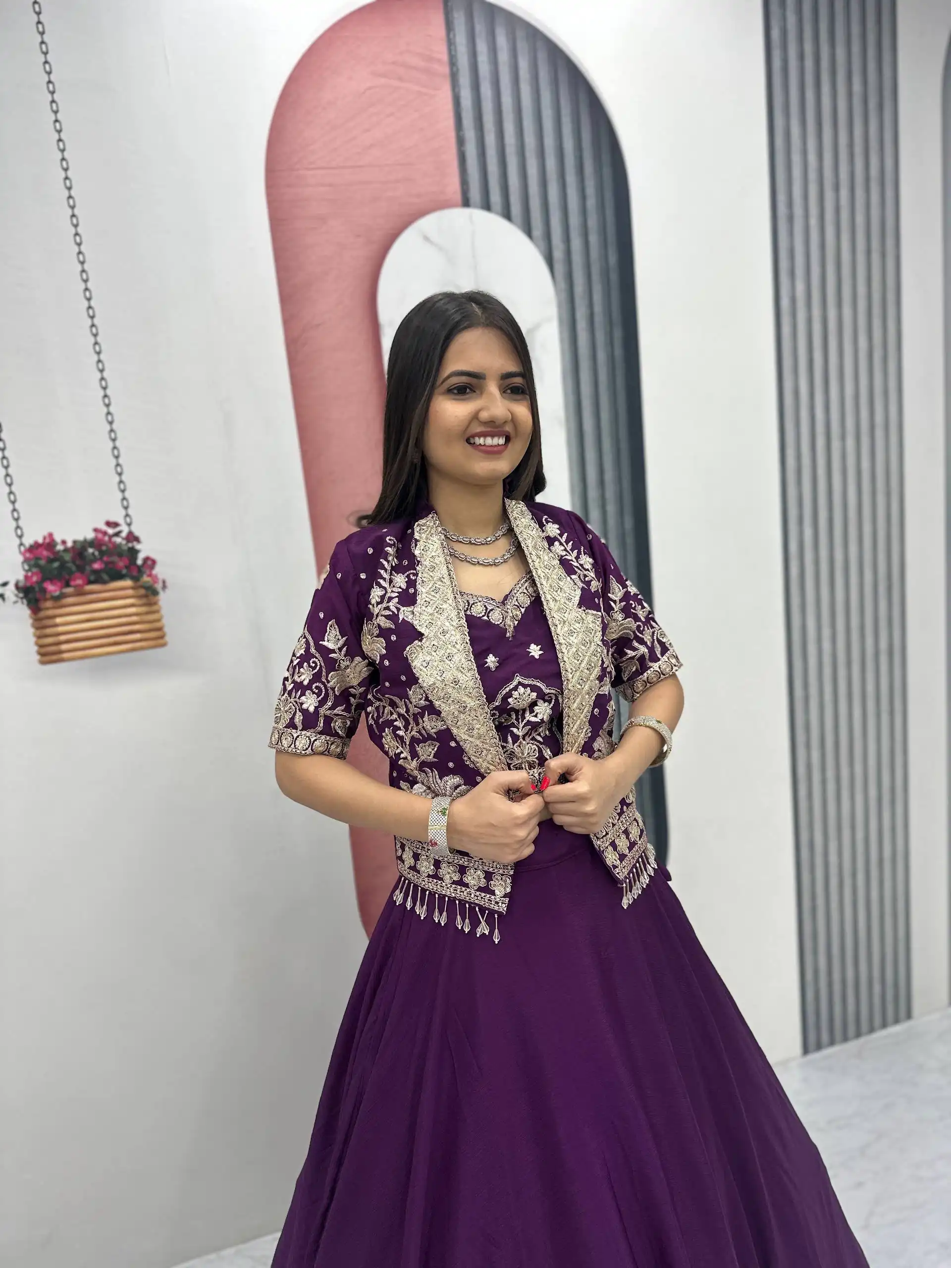 PC 566 Purple Color Chinon silk Lehenga Choli with Cut Work. Special Online Price ₹2649. Delivery 4-6 Working Days. Shop now. | Lehenga, Bollywood Lehenga, Creative Lehenga, Designer Lehenga, Embroidered Lehenga, Party Wear Lehenga