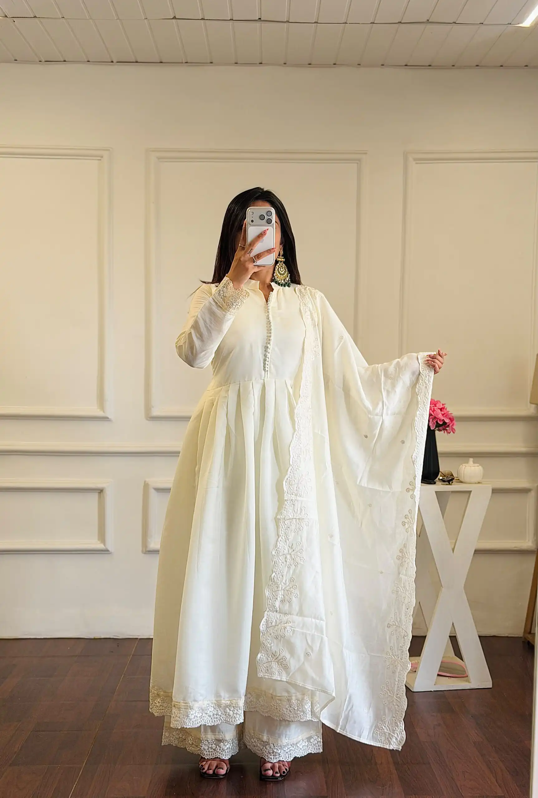 VLM 337 White Roman Silk Gown Perfect for Wedding, Party, Ethnic Day, Haldi, Diwali – . Festive Deal ₹2099. Delivery 4-6 Working Days. Shop now. | Gowns, Bollywood Gowns, Creative Gowns, Designer Gowns, Embroidered Gowns, Party Wear Gowns