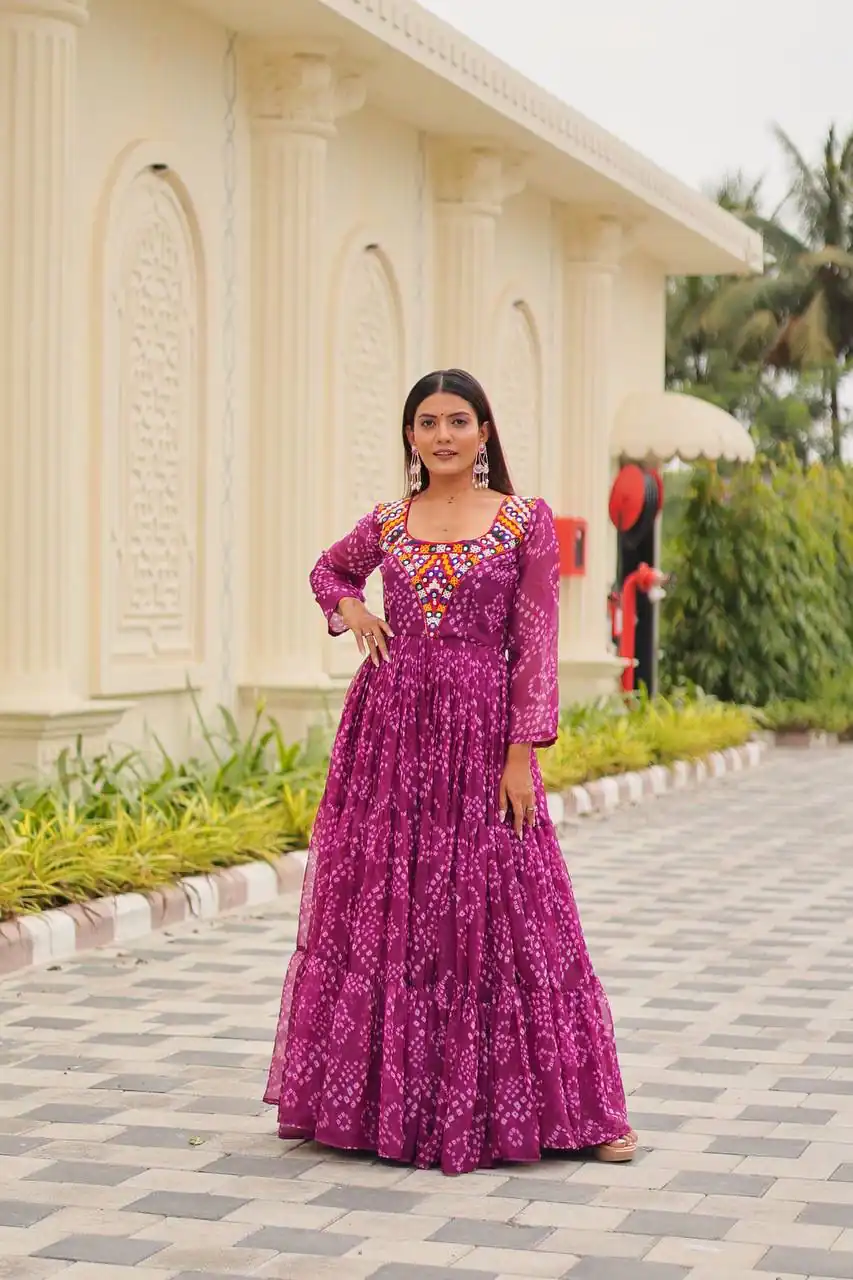Ram 119 Pink Faux Georgette Gown with Mirror Work. Wedding, Party, Festive, Events Special Price ₹1899. Delivery 4-6 Working Days. Shop now. | Gowns, Bollywood Gowns, Creative Gowns, Designer Gowns, Embroidered Gowns, Party Wear Gowns