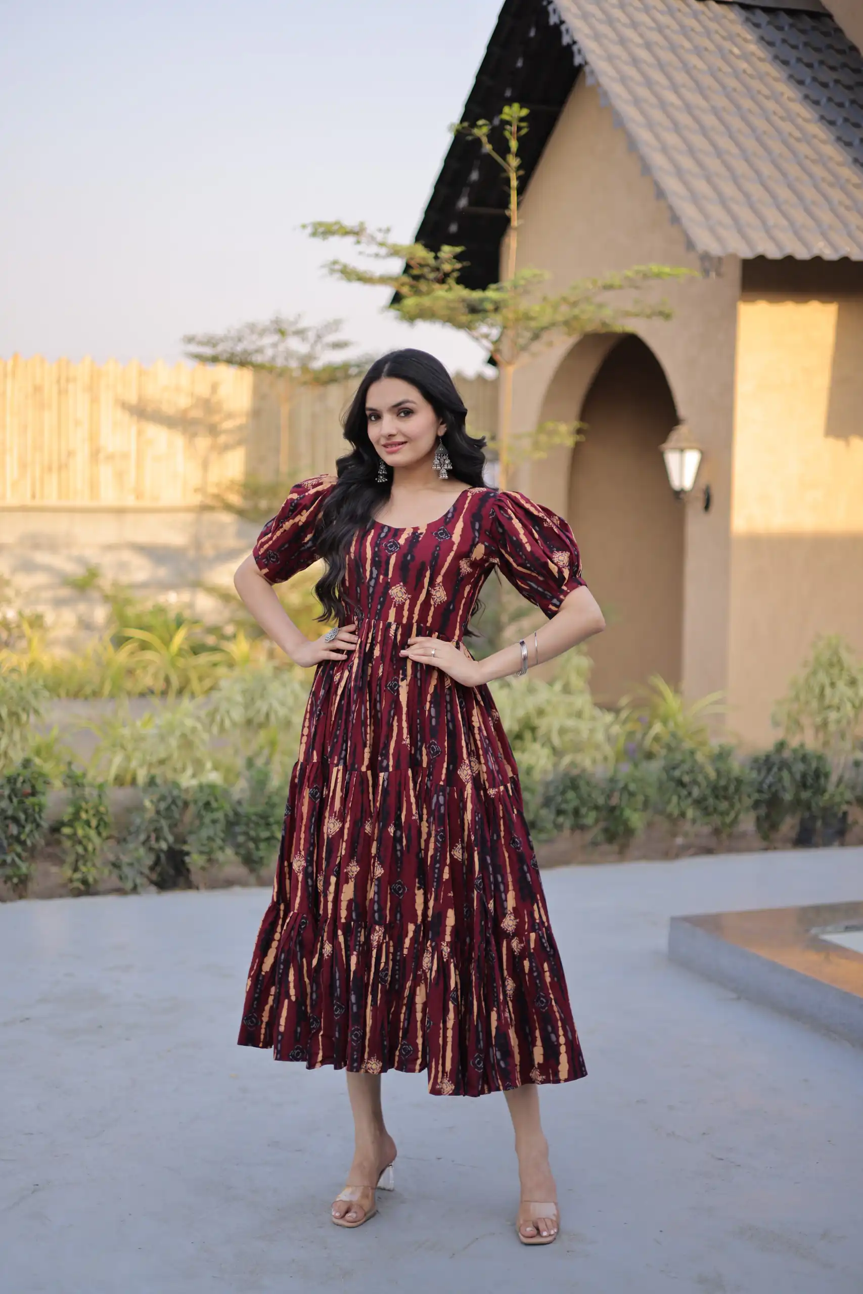 KA 1252 Maroon Cotton Kurti with Printed Work.Wedding, Party, Festive, Events, Exclusive Offer ₹1569. Delivery 4-6 Working Days. Shop now. | Kurti, Bollywood Kurti, Creative Kurtis, Designer Kurti, Party Wear Kurti, Selfie Kurti