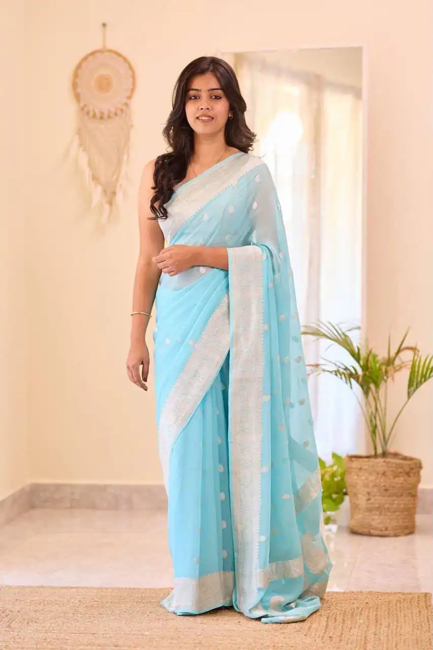 KPR 255 Sky Blue Soft Lilan Slab Saree Perfect for Wedding, Party, Lohri, Durga Puja, Pongal – . Get it for ₹1349. Delivery 4-6 Working Days. Shop now. | Sarees, Bollywood Sarees, Creative Sarees, Designer Sarees, Embroidered Sarees, Ethnic Saree, Modern Digital sarees, Party Wear Sarees