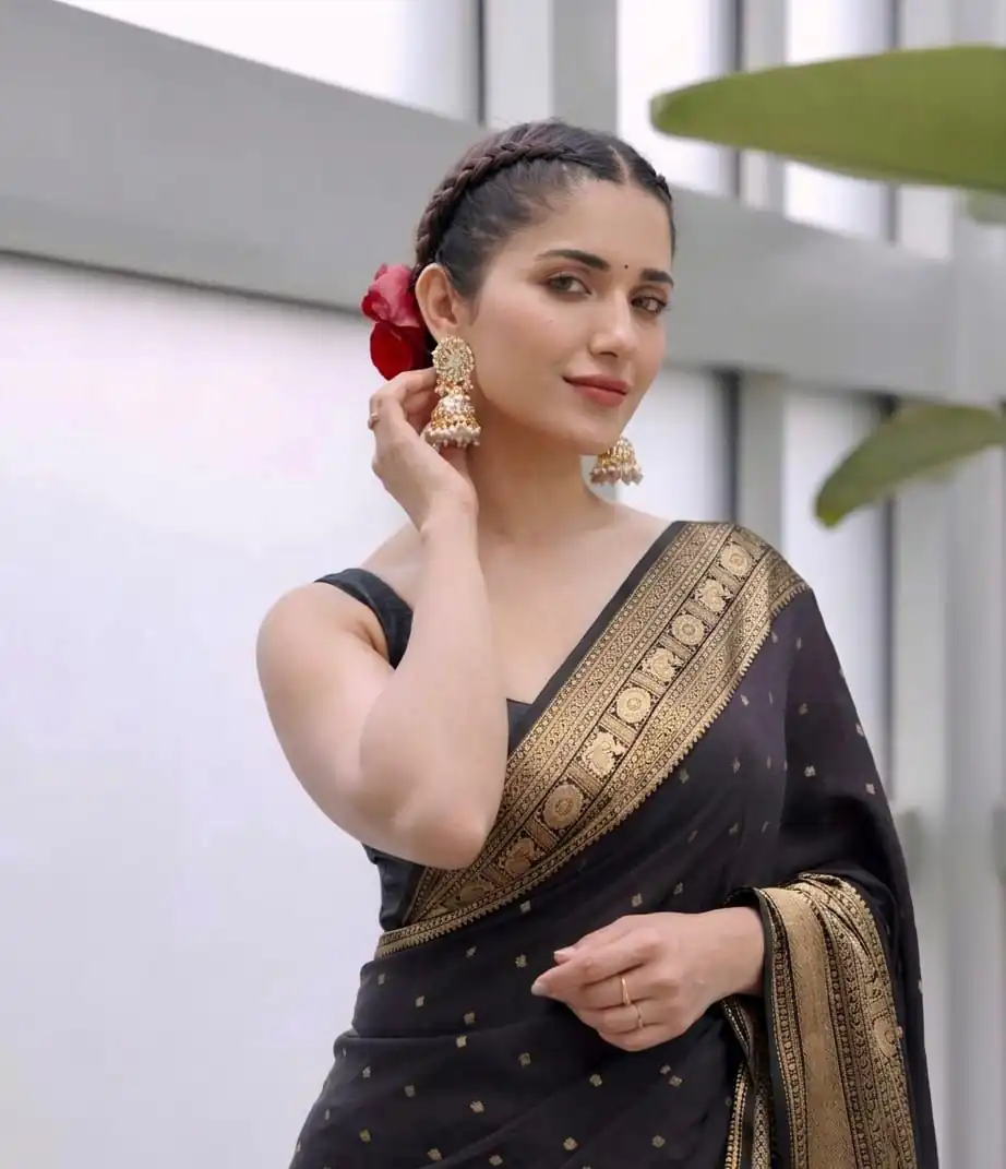 KP 303 Black in Soft Lichi Silk Jacquard Work Designer Work Saree . Exclusive Offer ₹1349. Delivery 4-6 Working Days. Shop now. | Sarees, Bollywood Sarees, Creative Sarees, Designer Sarees, Embroidered Sarees, Ethnic Saree, Modern Digital sarees, Party Wear Sarees