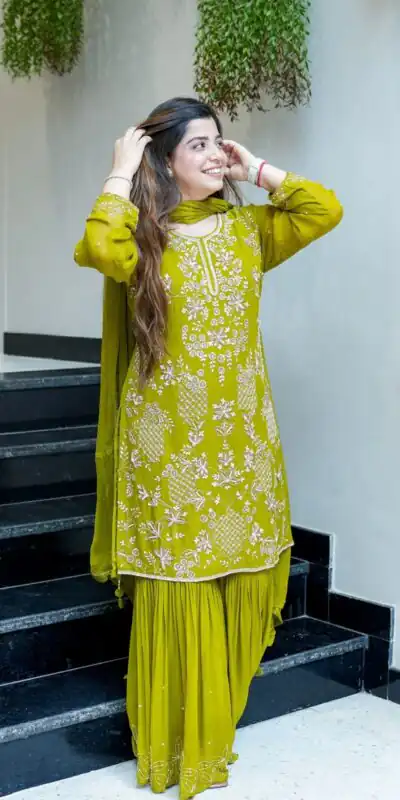 JF 027 Green in Faux Georgette Mirror Embroidery Work Salwar Suit . Best Price ₹1949. Delivery 4-6 Working Days. Shop now. | Jump Suits, Salwar suit, Designer Suits, Casual Suits, Creative suits, Palazzo Suits, Party Wear Suits, Patiala Suits, Straight Suits