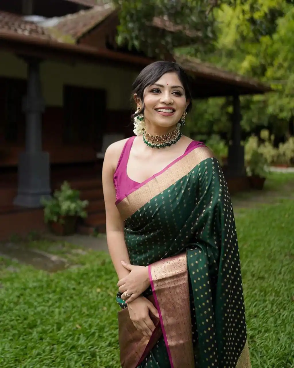 KPR 6047 Green in Soft Lichi Silk Jacquard Work Designer Work Saree . Exclusive Offer ₹1449. Delivery 4-6 Working Days. Shop now. | Sarees, Bollywood Sarees, Creative Sarees, Designer Sarees, Embroidered Sarees, Ethnic Saree, Modern Digital sarees, Party Wear Sarees