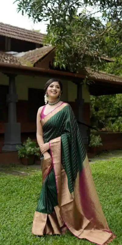 KPR 6047 Green in Soft Lichi Silk Jacquard Work Designer Work Saree . Exclusive Offer ₹1449. Delivery 4-6 Working Days. Shop now. | Sarees, Bollywood Sarees, Creative Sarees, Designer Sarees, Embroidered Sarees, Ethnic Saree, Modern Digital sarees, Party Wear Sarees