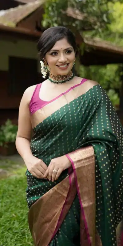KPR 6047 Green in Soft Lichi Silk Jacquard Work Designer Work Saree . Exclusive Offer ₹1449. Delivery 4-6 Working Days. Shop now. | Sarees, Bollywood Sarees, Creative Sarees, Designer Sarees, Embroidered Sarees, Ethnic Saree, Modern Digital sarees, Party Wear Sarees