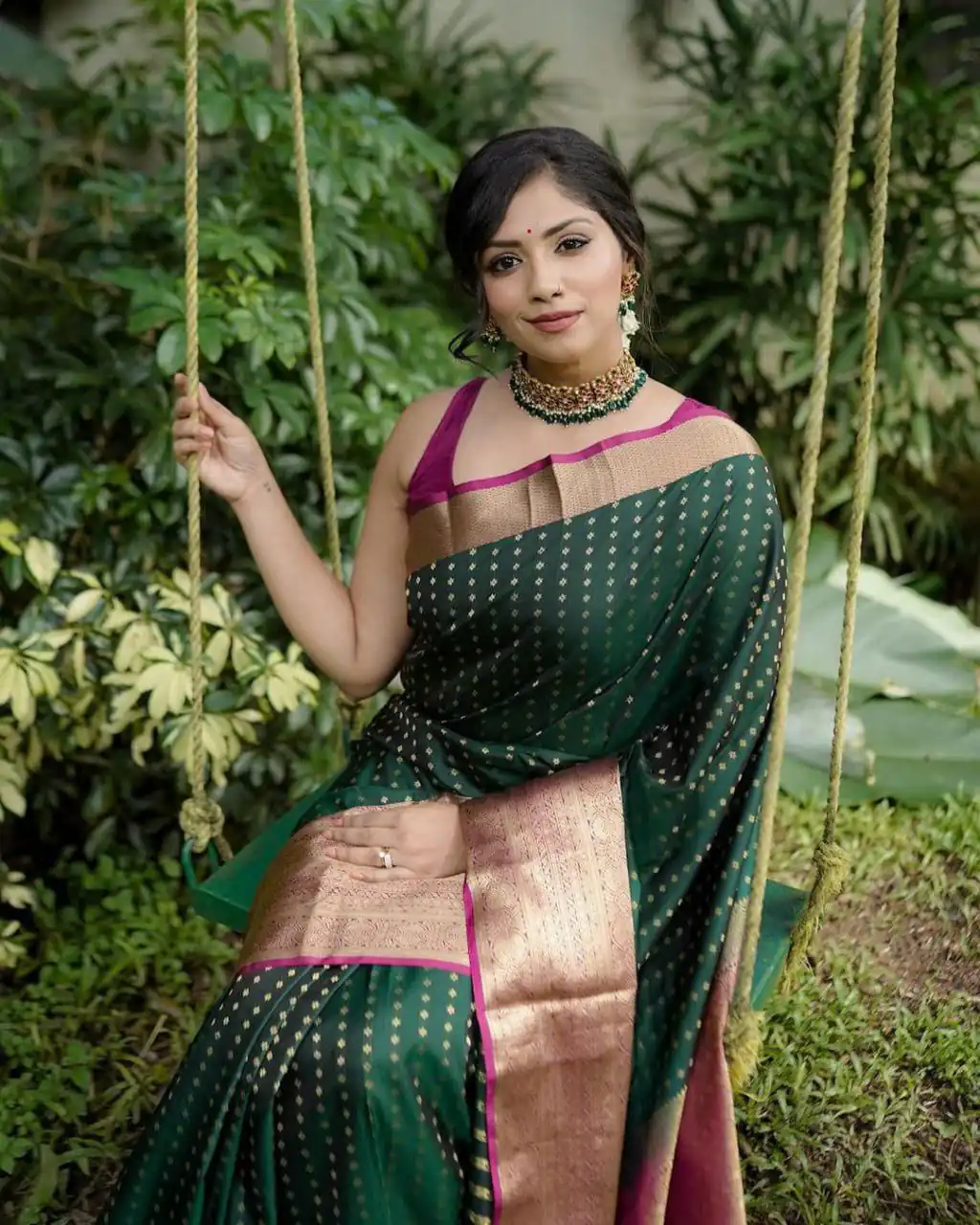 KPR 6047 Green in Soft Lichi Silk Jacquard Work Designer Work Saree . Exclusive Offer ₹1449. Delivery 4-6 Working Days. Shop now. | Sarees, Bollywood Sarees, Creative Sarees, Designer Sarees, Embroidered Sarees, Ethnic Saree, Modern Digital sarees, Party Wear Sarees
