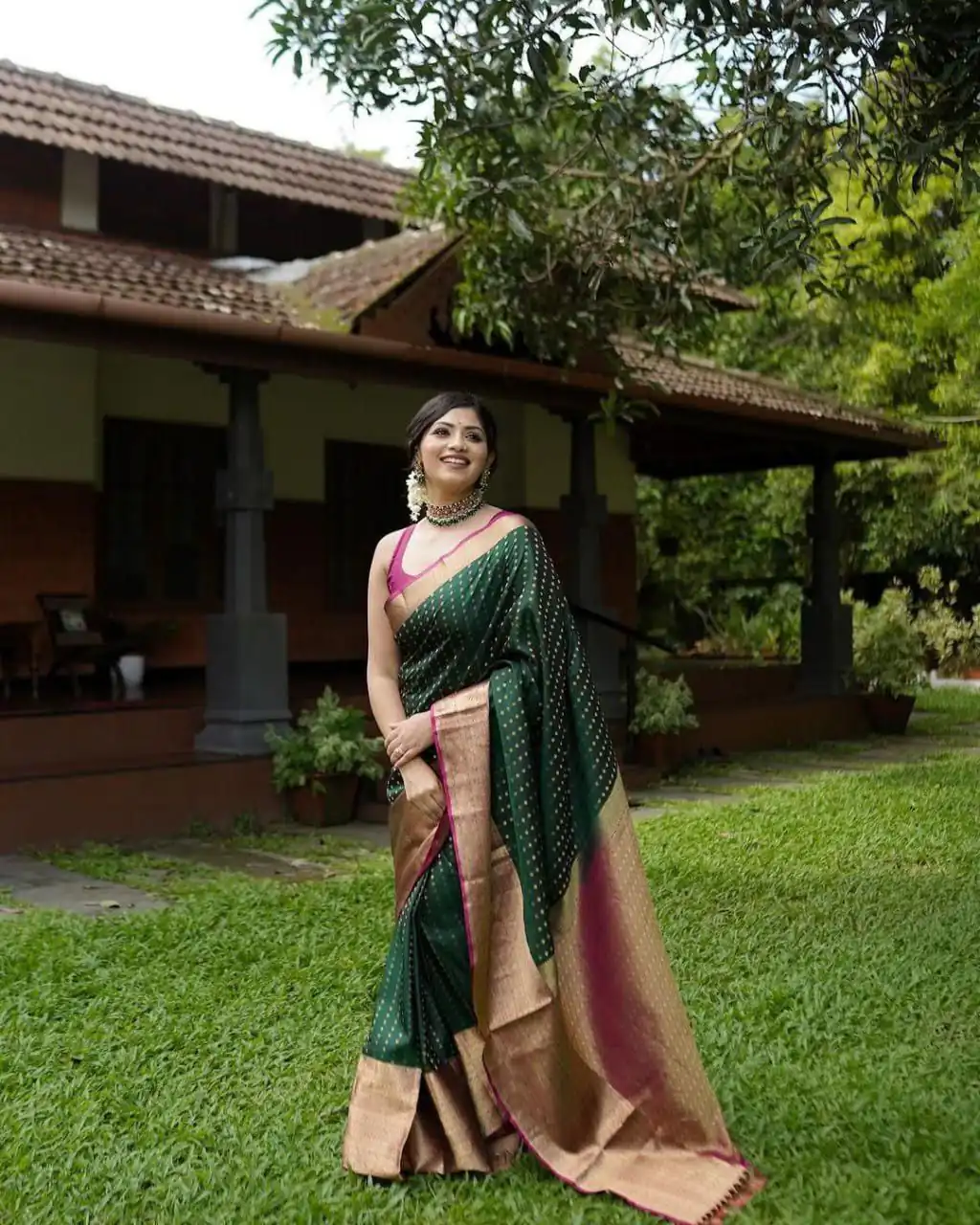 KPR 6047 Green in Soft Lichi Silk Jacquard Work Designer Work Saree . Exclusive Offer ₹1449. Delivery 4-6 Working Days. Shop now. | Sarees, Bollywood Sarees, Creative Sarees, Designer Sarees, Embroidered Sarees, Ethnic Saree, Modern Digital sarees, Party Wear Sarees