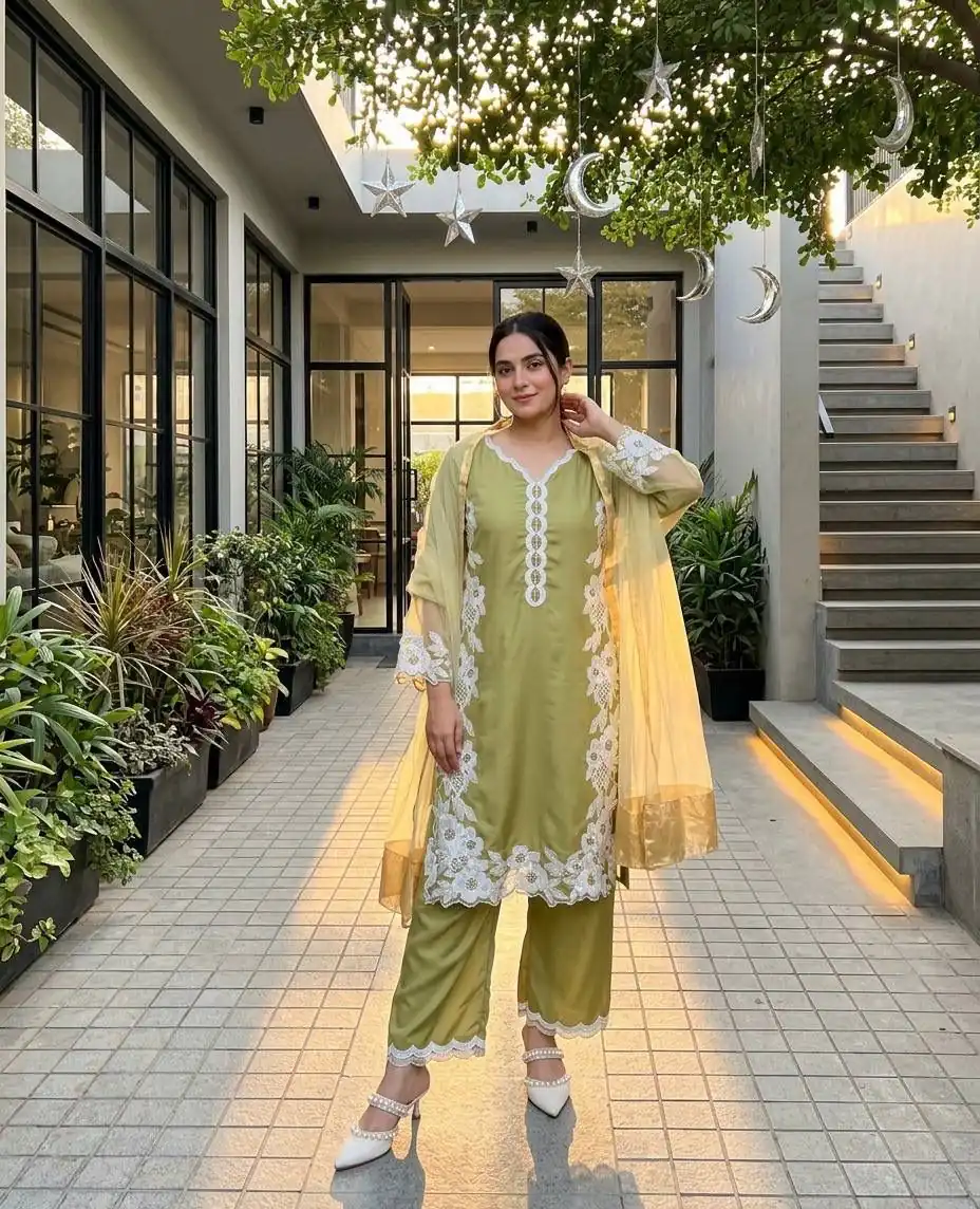 ST 213 Mehandi Color Natural Crep Salwar Suit with Embroidery Work. Wedding, Party, Festive, Best Price ₹1899. Delivery 4-6 Working Days. Shop now. | Jump Suits, Salwar suit, Designer Suits, Casual Suits, Creative suits, Palazzo Suits, Party Wear Suits, Patiala Suits, Straight Suits