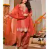 DC 116 Orange Fandy Satin Salwar Suit with Embroidery Work & Lace Work. Exclusive Offer ₹1999. Delivery 4-6 Working Days. Shop now. | Jump Suits, Salwar suit, Designer Suits, Casual Suits, Creative suits, Palazzo Suits, Party Wear Suits, Patiala Suits, Straight Suits
