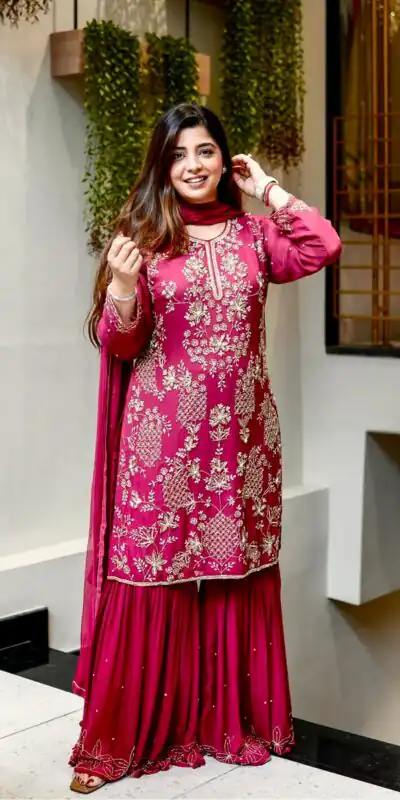 JF 027 Pink in Faux Georgette Mirror Embroidery Work Salwar Suit . Best Price ₹1949. Delivery 4-6 Working Days. Shop now. | Jump Suits, Salwar suit, Designer Suits, Casual Suits, Creative suits, Palazzo Suits, Party Wear Suits, Patiala Suits, Straight Suits