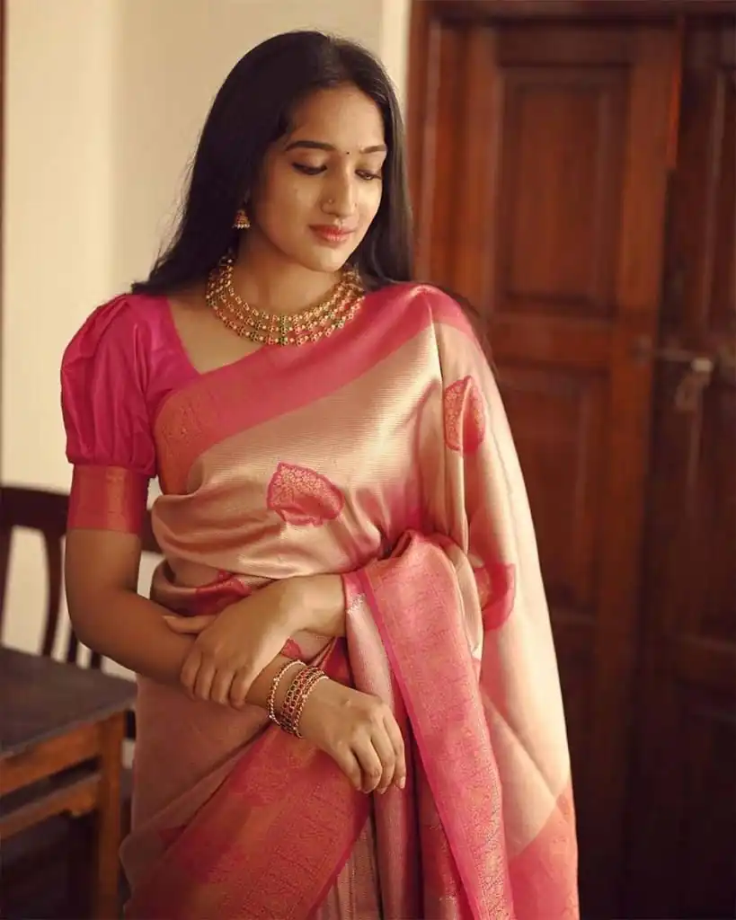 KP 5025 Pink in Soft Lichi Silk Jacquard Work Designer Work Saree . Exclusive Offer ₹1449. Delivery 4-6 Working Days. Shop now. | Sarees, Bollywood Sarees, Creative Sarees, Designer Sarees, Embroidered Sarees, Ethnic Saree, Modern Digital sarees, Party Wear Sarees