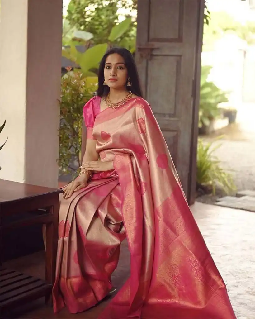KP 5025 Pink in Soft Lichi Silk Jacquard Work Designer Work Saree . Exclusive Offer ₹1449. Delivery 4-6 Working Days. Shop now. | Sarees, Bollywood Sarees, Creative Sarees, Designer Sarees, Embroidered Sarees, Ethnic Saree, Modern Digital sarees, Party Wear Sarees