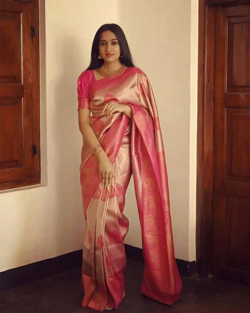 KP 5025 Pink in Soft Lichi Silk Jacquard Work Designer Work Saree . Exclusive Offer ₹1449. Delivery 4-6 Working Days. Shop now. | Sarees, Bollywood Sarees, Creative Sarees, Designer Sarees, Embroidered Sarees, Ethnic Saree, Modern Digital sarees, Party Wear Sarees