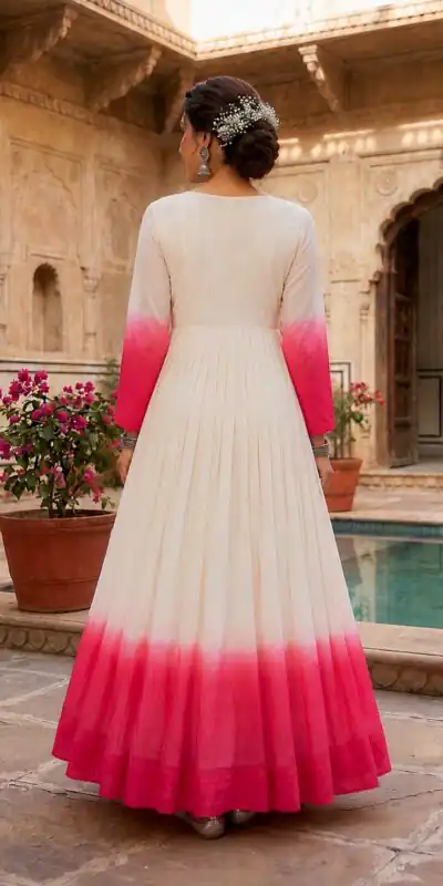 KA 1263 Pink |Star Georgette Gown with Thread Embroidery & Embroidery Work. Special Price ₹1669. Delivery 4-6 Working Days. Shop now. | Gowns, Bollywood Gowns, Creative Gowns, Designer Gowns, Embroidered Gowns, Party Wear Gowns