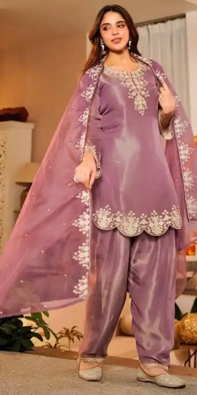 DC 116 Purple Fandy Satin Salwar Suit with Embroidery Work & Lace Work. Exclusive Offer ₹1999. Delivery 4-6 Working Days. Shop now. | Jump Suits, Salwar suit, Designer Suits, Casual Suits, Creative suits, Palazzo Suits, Party Wear Suits, Patiala Suits, Straight Suits