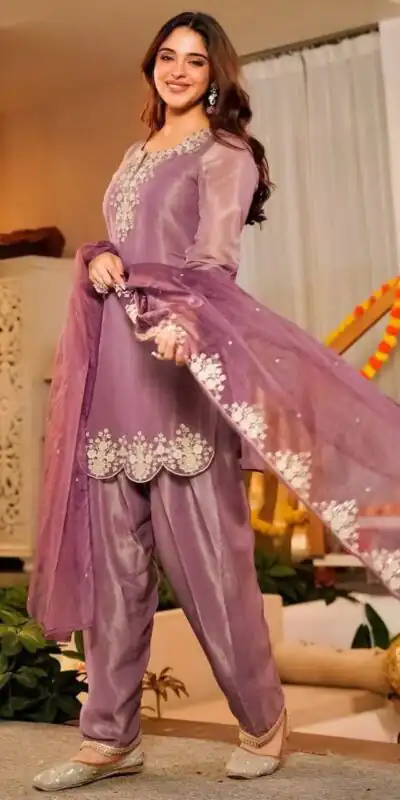 DC 116 Purple Fandy Satin Salwar Suit with Embroidery Work & Lace Work. Exclusive Offer ₹1999. Delivery 4-6 Working Days. Shop now. | Jump Suits, Salwar suit, Designer Suits, Casual Suits, Creative suits, Palazzo Suits, Party Wear Suits, Patiala Suits, Straight Suits