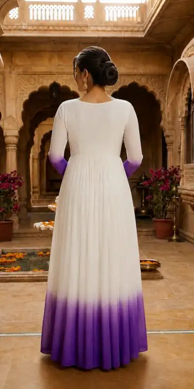 KA 1263 Purple |Star Georgette Gown with Thread Embroidery & Embroidery Work. Special Price ₹1669. Delivery 4-6 Working Days. Shop now. | Gowns, Bollywood Gowns, Creative Gowns, Designer Gowns, Embroidered Gowns, Party Wear Gowns