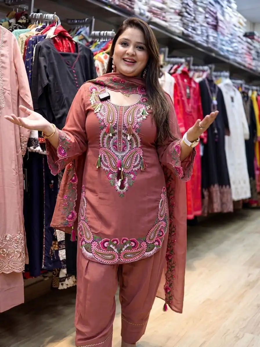 SRK 5348 Rust Color Georgette Mirror Embroidery Work Salwar Suit . Best Price ₹2399. Delivery 4-6 Working Days. Shop now. | Jump Suits, Salwar suit, Designer Suits, Casual Suits, Creative suits, Palazzo Suits, Party Wear Suits, Patiala Suits, Straight Suits