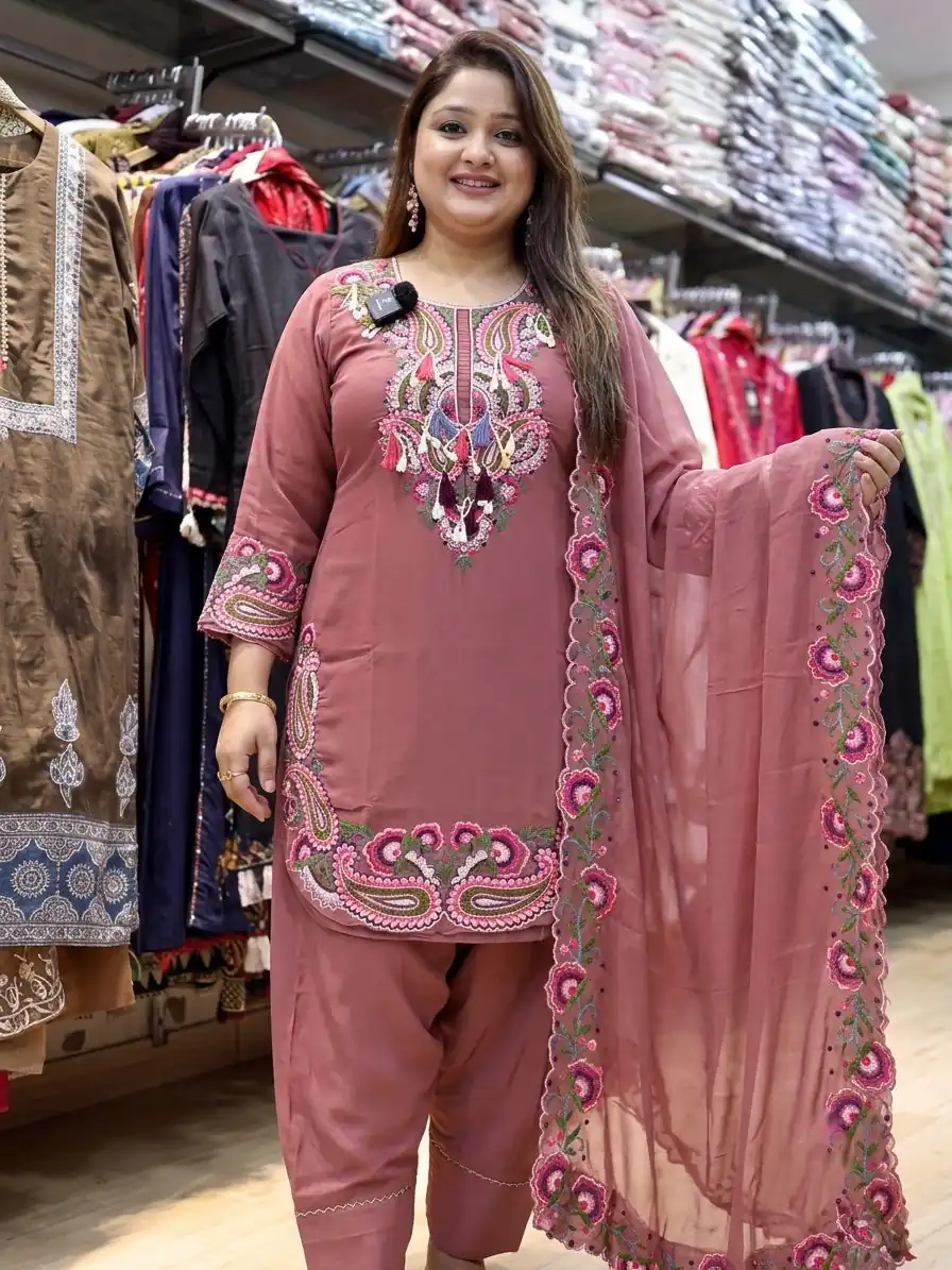SRK 5348 Rust Color Georgette Mirror Embroidery Work Salwar Suit . Best Price ₹2399. Delivery 4-6 Working Days. Shop now. | Jump Suits, Salwar suit, Designer Suits, Casual Suits, Creative suits, Palazzo Suits, Party Wear Suits, Patiala Suits, Straight Suits