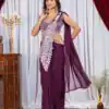 ST 1165 Wine Faux Georgette Saree with Embroidery Work & Sequins Work. Now at just ₹1799. Delivery 4-6 Working Days. Shop now. | Sarees, Bollywood Sarees, Creative Sarees, Designer Sarees, Embroidered Sarees, Ethnic Saree, Modern Digital sarees, Party Wear Sarees