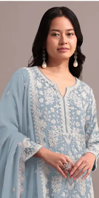 FC 703 Blue in Georgette Embroidery Work & Lace Work Salwar Suit . Festive Deal ₹2549. Delivery 4-6 Working Days. Shop now. | Jump Suits, Salwar suit, Designer Suits, Casual Suits, Creative suits, Palazzo Suits, Party Wear Suits, Patiala Suits, Straight Suits