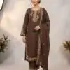 BE 473 Brown Color Roman Silk Salwar Suit with Embroidery Work. Available at ₹1999 only. Delivery 4-6 Working Days. Shop now. | Jump Suits, Salwar suit, Designer Suits, Casual Suits, Creative suits, Palazzo Suits, Party Wear Suits, Patiala Suits, Straight Suits