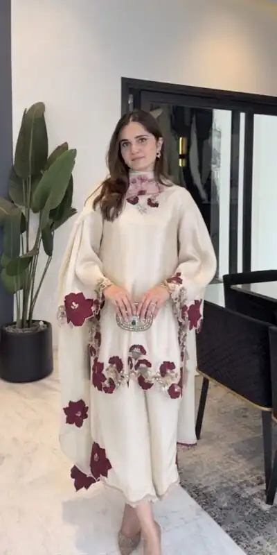 ZSR 3171 Cream Color Roman Silk Salwar Suit with Embroidery Work. Available at ₹2449 only. Delivery 4-6 Working Days. Shop now. | Jump Suits, Salwar suit, Designer Suits, Casual Suits, Creative suits, Palazzo Suits, Party Wear Suits, Patiala Suits, Straight Suits