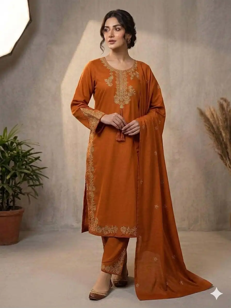BE 473 Orange Color Roman Silk Salwar Suit with Embroidery Work. Available at ₹1999 only. Delivery 4-6 Working Days. Shop now. | Jump Suits, Salwar suit, Designer Suits, Casual Suits, Creative suits, Palazzo Suits, Party Wear Suits, Patiala Suits, Straight Suits