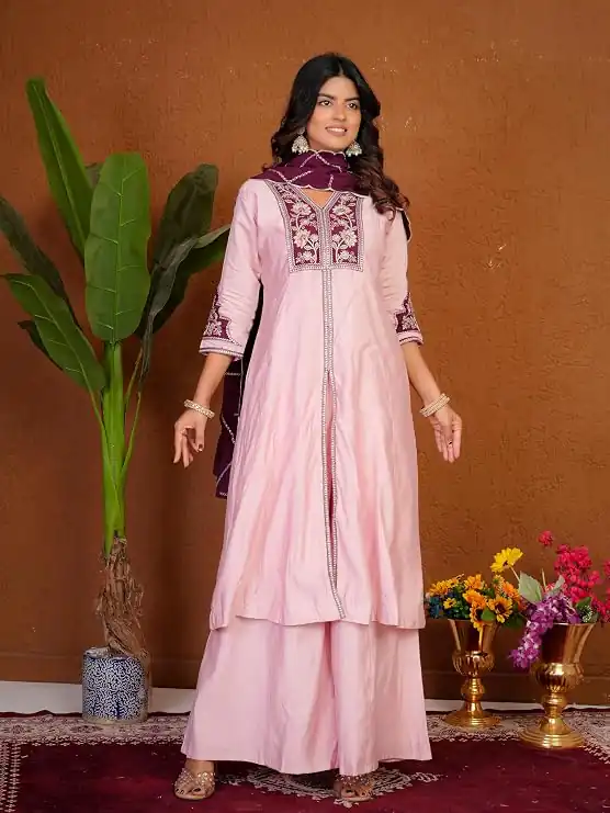 DIVA 152 Pink Color Roman Silk Salwar Suit with Embroidery Work. Available at ₹2399 only. Delivery 4-6 Working Days. Shop now. | Jump Suits, Salwar suit, Designer Suits, Casual Suits, Creative suits, Palazzo Suits, Party Wear Suits, Patiala Suits, Straight Suits