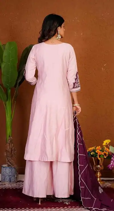 DIVA 152 Pink Color Roman Silk Salwar Suit with Embroidery Work. Available at ₹2399 only. Delivery 4-6 Working Days. Shop now. | Jump Suits, Salwar suit, Designer Suits, Casual Suits, Creative suits, Palazzo Suits, Party Wear Suits, Patiala Suits, Straight Suits