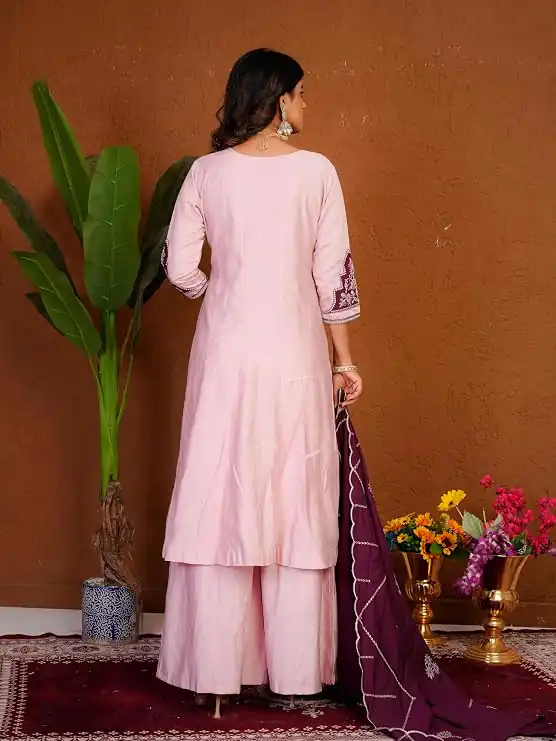 DIVA 152 Pink Color Roman Silk Salwar Suit with Embroidery Work. Available at ₹2399 only. Delivery 4-6 Working Days. Shop now. | Jump Suits, Salwar suit, Designer Suits, Casual Suits, Creative suits, Palazzo Suits, Party Wear Suits, Patiala Suits, Straight Suits