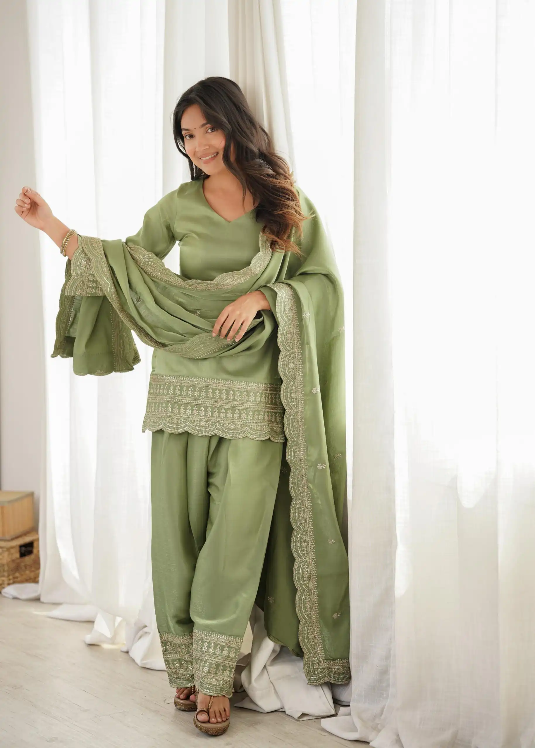 KB 304 Pista Color Roman Silk Salwar Suit with Embroidery Work. Available at ₹1999 only. Delivery 4-6 Working Days. Shop now. | Jump Suits, Salwar suit, Designer Suits, Casual Suits, Creative suits, Palazzo Suits, Party Wear Suits, Patiala Suits, Straight Suits