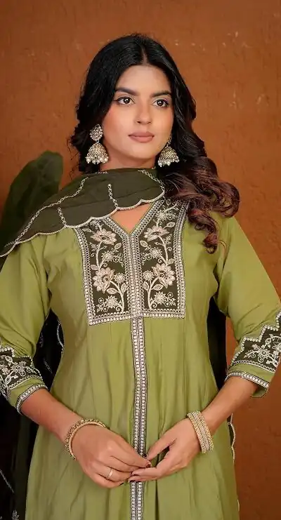 DIVA 152 Pista Color Roman Silk Salwar Suit with Embroidery Work. Available at ₹2399 only. Delivery 4-6 Working Days. Shop now. | Jump Suits, Salwar suit, Designer Suits, Casual Suits, Creative suits, Palazzo Suits, Party Wear Suits, Patiala Suits, Straight Suits