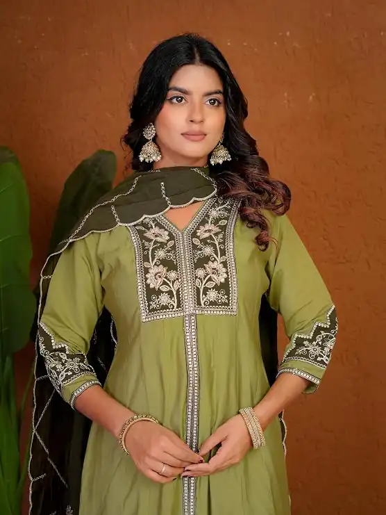 DIVA 152 Pista Color Roman Silk Salwar Suit with Embroidery Work. Available at ₹2399 only. Delivery 4-6 Working Days. Shop now. | Jump Suits, Salwar suit, Designer Suits, Casual Suits, Creative suits, Palazzo Suits, Party Wear Suits, Patiala Suits, Straight Suits